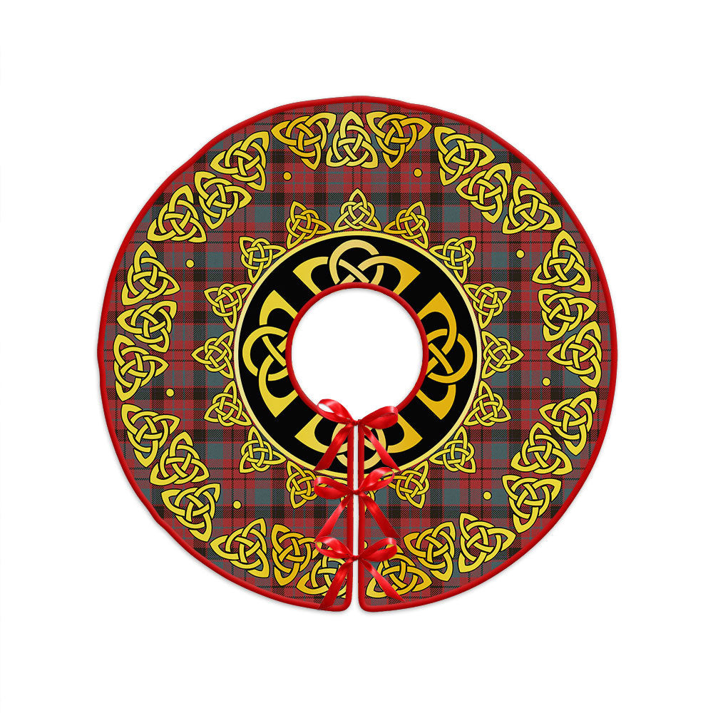 ScotsTee Shop Scottish MacNicol Weathered Clan Crest Tartan Christmas Tree Skirt Golden Celtic Heritage