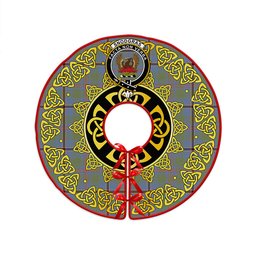 ScotsTee Shop Scottish Snodgrass Weathered Clan Crest Tartan Christmas Tree Skirt Golden Celtic Heritage