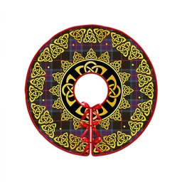 ScotsTee Shop Scottish Nairn Weathered Clan Crest Tartan Christmas Tree Skirt Golden Celtic Heritage