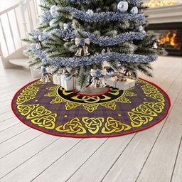 ScotsTee Shop Scottish Rae Weathered Clan Crest Tartan Christmas Tree Skirt Golden Celtic Heritage