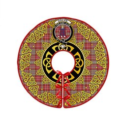 ScotsTee Shop Scottish Ogilvie Weathered Clan Crest Tartan Christmas Tree Skirt Golden Celtic Heritage