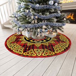 ScotsTee Shop Scottish MacIan Modern Clan Crest Tartan Christmas Tree Skirt Golden Celtic Heritage