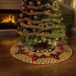 ScotsTee Shop Scottish MacIan Modern Clan Crest Tartan Christmas Tree Skirt Golden Celtic Heritage