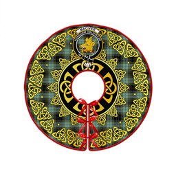 ScotsTee Shop Scottish MacIver Ancient Clan Crest Tartan Christmas Tree Skirt Golden Celtic Heritage