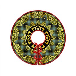 ScotsTee Shop Scottish MacIver Ancient Clan Crest Tartan Christmas Tree Skirt Golden Celtic Heritage