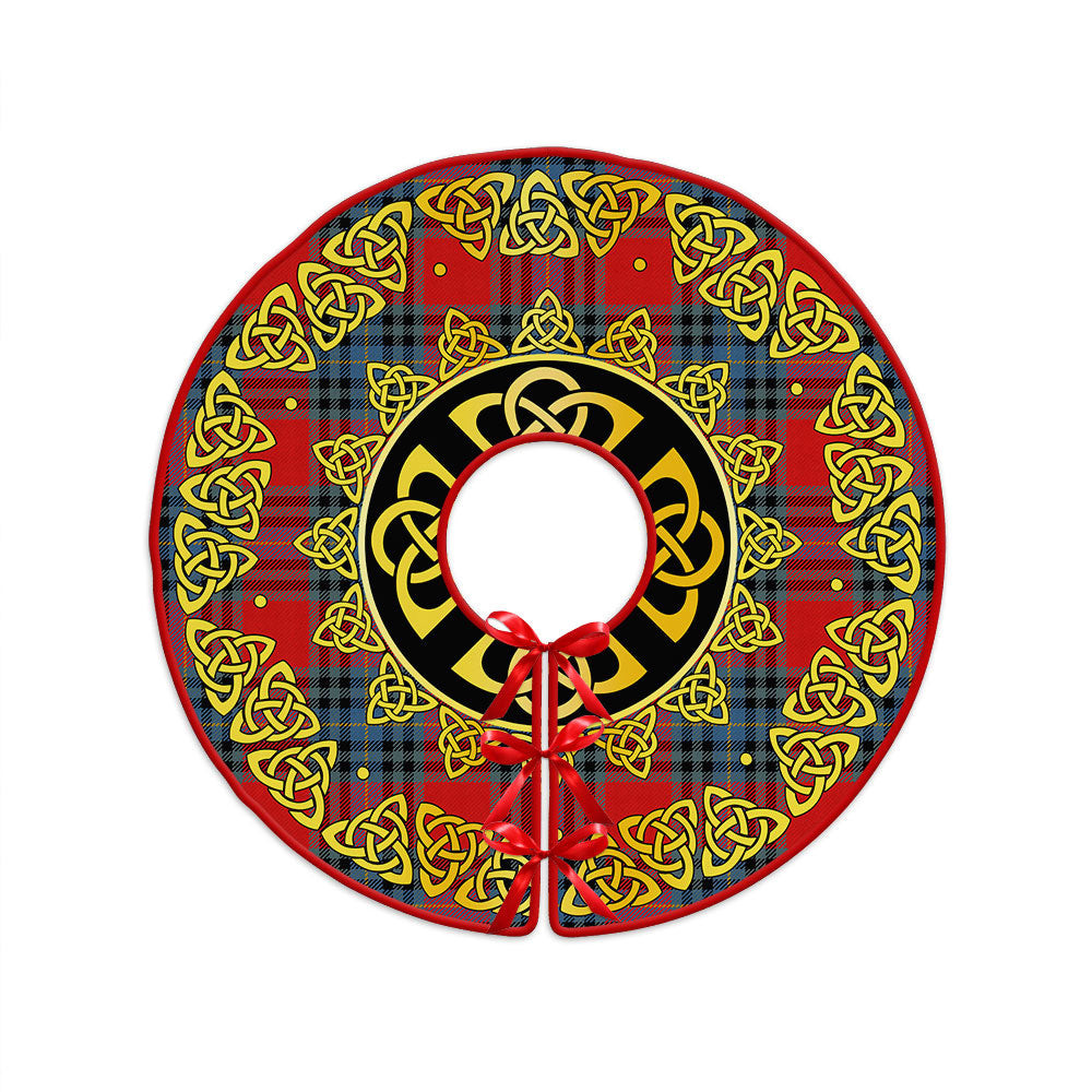 ScotsTee Shop Scottish MacLeay Modern Clan Crest Tartan Christmas Tree Skirt Golden Celtic Heritage
