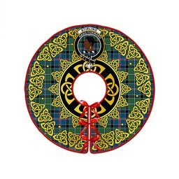 ScotsTee Shop Scottish Stirling Modern Clan Crest Tartan Christmas Tree Skirt Golden Celtic Heritage