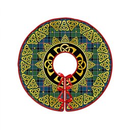 ScotsTee Shop Scottish Stirling Modern Clan Crest Tartan Christmas Tree Skirt Golden Celtic Heritage