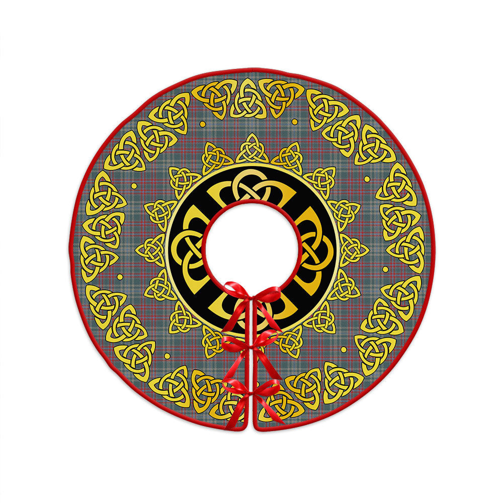 ScotsTee Shop Scottish Ralston US Weathered Clan Crest Tartan Christmas Tree Skirt Golden Celtic Heritage