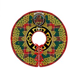 ScotsTee Shop Scottish Pollock Modern Clan Crest Tartan Christmas Tree Skirt Golden Celtic Heritage