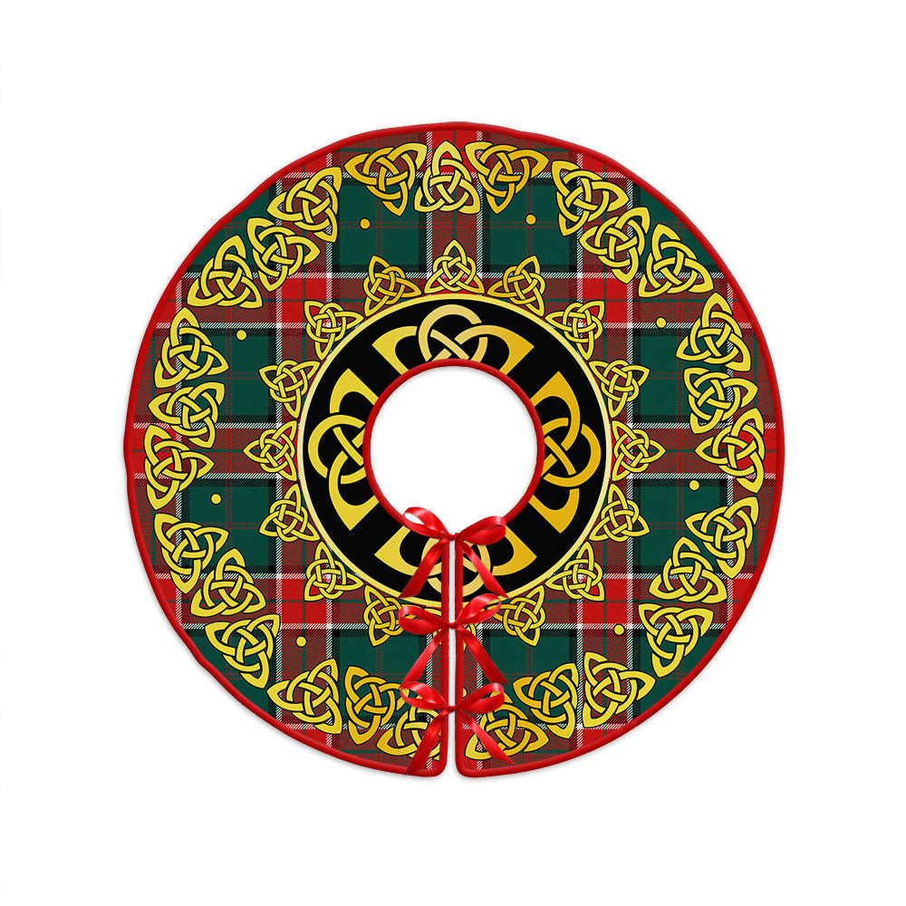 ScotsTee Shop Scottish Pollock Modern Clan Crest Tartan Christmas Tree Skirt Golden Celtic Heritage