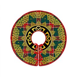 ScotsTee Shop Scottish Pollock Modern Clan Crest Tartan Christmas Tree Skirt Golden Celtic Heritage