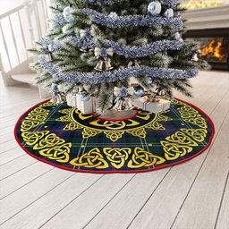 ScotsTee Shop Scottish Sutherland Modern Clan Crest Tartan Christmas Tree Skirt Golden Celtic Heritage