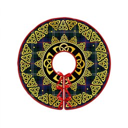ScotsTee Shop Scottish Sutherland Modern Clan Crest Tartan Christmas Tree Skirt Golden Celtic Heritage