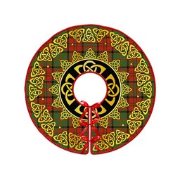ScotsTee Shop Scottish MacNeish Ancient Clan Crest Tartan Christmas Tree Skirt Golden Celtic Heritage