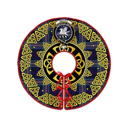 ScotsTee Shop Scottish Nevoy Clan Crest Tartan Christmas Tree Skirt Golden Celtic Heritage