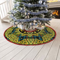 ScotsTee Shop Scottish MacLeish Ancient Clan Crest Tartan Christmas Tree Skirt Golden Celtic Heritage