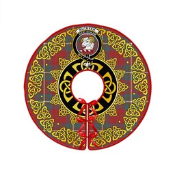 ScotsTee Shop Scottish Ruthven Weathered Clan Crest Tartan Christmas Tree Skirt Golden Celtic Heritage