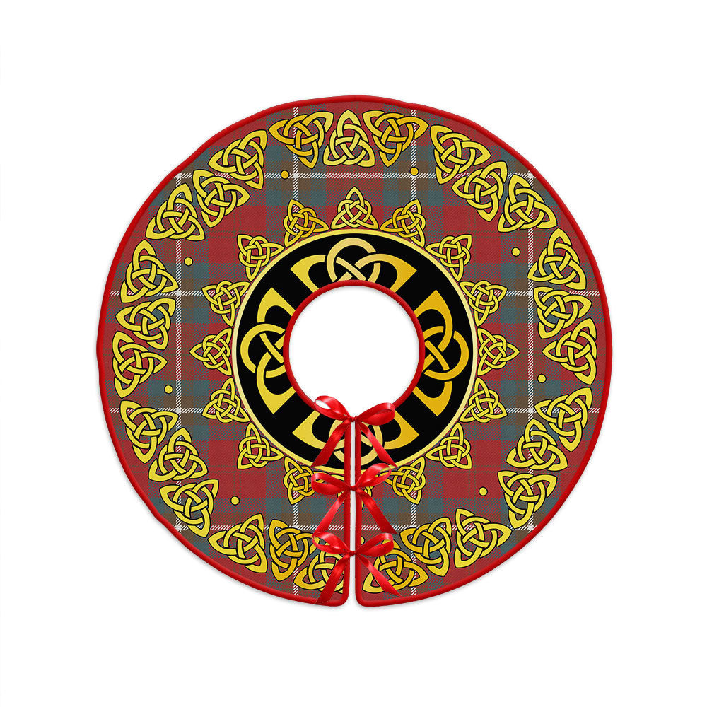 ScotsTee Shop Scottish Ruthven Weathered Clan Crest Tartan Christmas Tree Skirt Golden Celtic Heritage