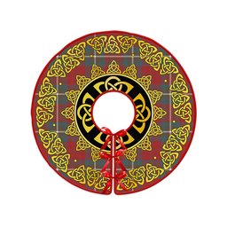 ScotsTee Shop Scottish Ruthven Weathered Clan Crest Tartan Christmas Tree Skirt Golden Celtic Heritage