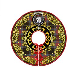 ScotsTee Shop Scottish Ramsay Green Weathered Clan Crest Tartan Christmas Tree Skirt Golden Celtic Heritage