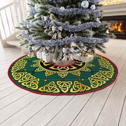 ScotsTee Shop Scottish Marr Modern Clan Crest Tartan Christmas Tree Skirt Golden Celtic Heritage