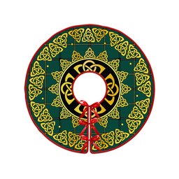 ScotsTee Shop Scottish Marr Modern Clan Crest Tartan Christmas Tree Skirt Golden Celtic Heritage