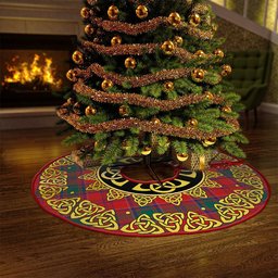ScotsTee Shop Scottish MacLintock Modern Clan Crest Tartan Christmas Tree Skirt Golden Celtic Heritage