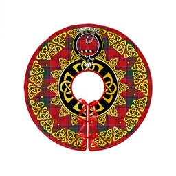 ScotsTee Shop Scottish MacLintock Modern Clan Crest Tartan Christmas Tree Skirt Golden Celtic Heritage