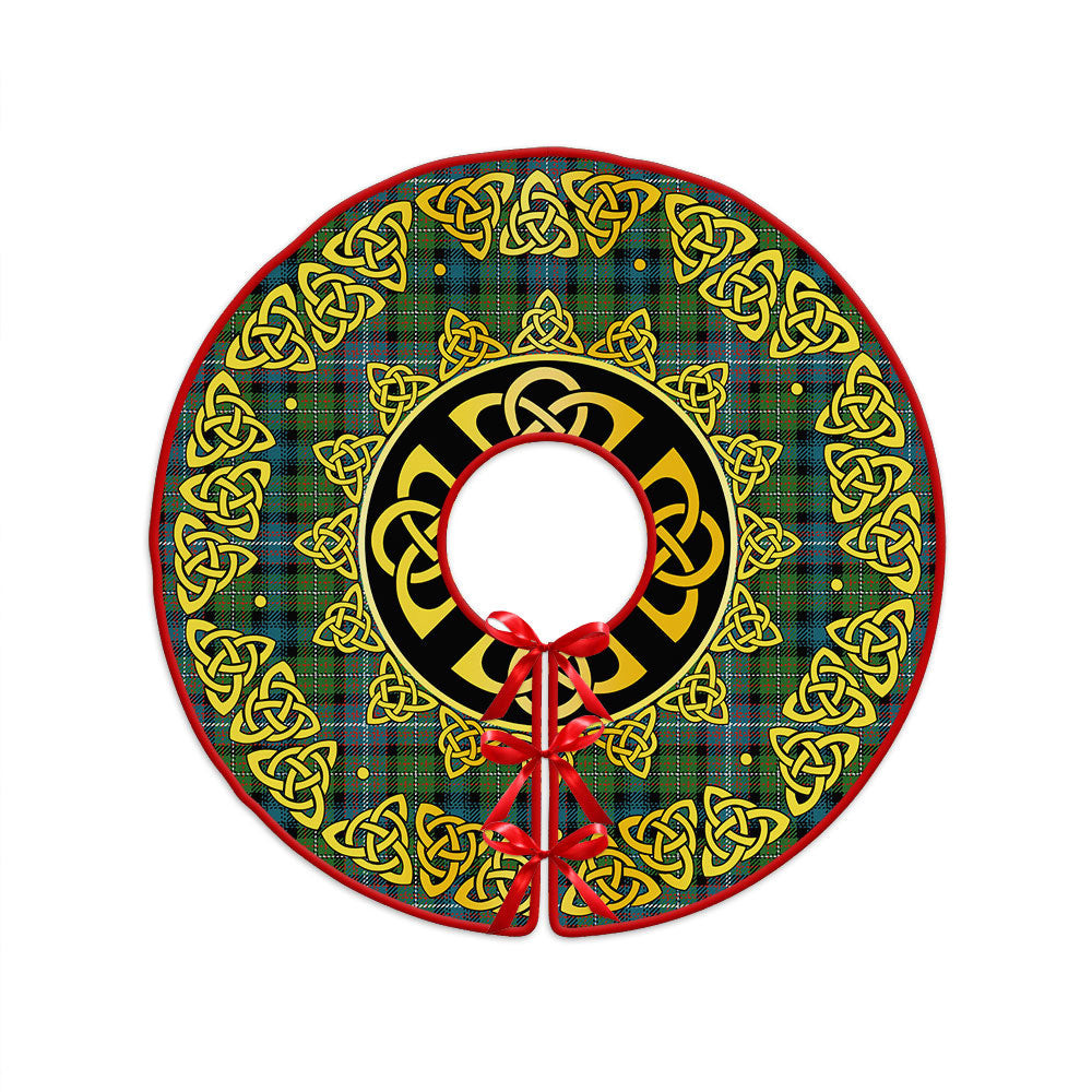 ScotsTee Shop Scottish Rankin (Dalgliesh) Ancient Clan Crest Tartan Christmas Tree Skirt Golden Celtic Heritage
