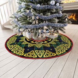 ScotsTee Shop Scottish Mowat Modern Clan Crest Tartan Christmas Tree Skirt Golden Celtic Heritage