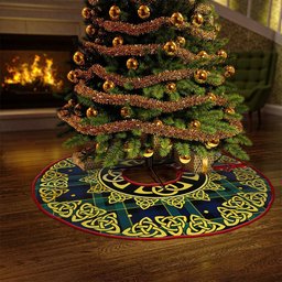 ScotsTee Shop Scottish Mowat Modern Clan Crest Tartan Christmas Tree Skirt Golden Celtic Heritage