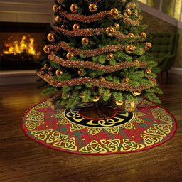 ScotsTee Shop Scottish Munro (Logan) Modern Clan Crest Tartan Christmas Tree Skirt Golden Celtic Heritage