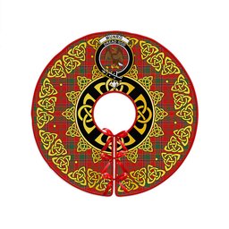 ScotsTee Shop Scottish Munro (Logan) Modern Clan Crest Tartan Christmas Tree Skirt Golden Celtic Heritage