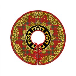 ScotsTee Shop Scottish Munro (Logan) Modern Clan Crest Tartan Christmas Tree Skirt Golden Celtic Heritage
