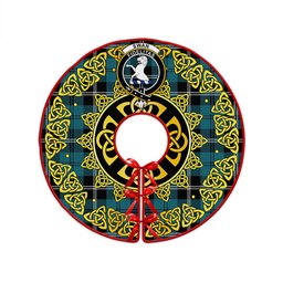ScotsTee Shop Scottish Swan Ancient Clan Crest Tartan Christmas Tree Skirt Golden Celtic Heritage