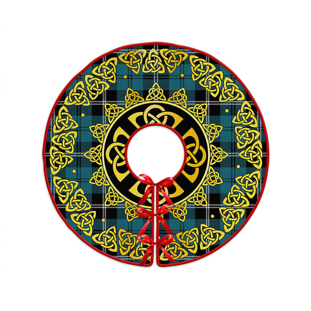 ScotsTee Shop Scottish Swan Ancient Clan Crest Tartan Christmas Tree Skirt Golden Celtic Heritage