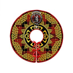 ScotsTee Shop Scottish MacQueen Ancient Clan Crest Tartan Christmas Tree Skirt Golden Celtic Heritage