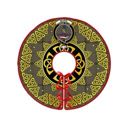 ScotsTee Shop Scottish Marr Weathered Clan Crest Tartan Christmas Tree Skirt Golden Celtic Heritage