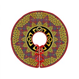 ScotsTee Shop Scottish MacKinnon Weathered Clan Crest Tartan Christmas Tree Skirt Golden Celtic Heritage