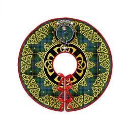 ScotsTee Shop Scottish MacInnes Ancient Clan Crest Tartan Christmas Tree Skirt Golden Celtic Heritage