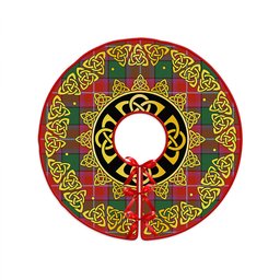 ScotsTee Shop Scottish Rattray Ancient Clan Crest Tartan Christmas Tree Skirt Golden Celtic Heritage