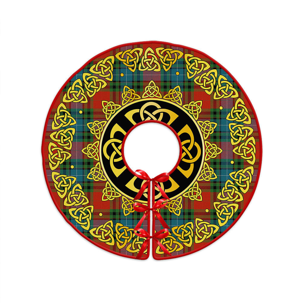 ScotsTee Shop Scottish Manson Ancient Clan Crest Tartan Christmas Tree Skirt Golden Celtic Heritage