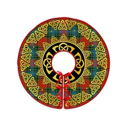 ScotsTee Shop Scottish Manson Ancient Clan Crest Tartan Christmas Tree Skirt Golden Celtic Heritage