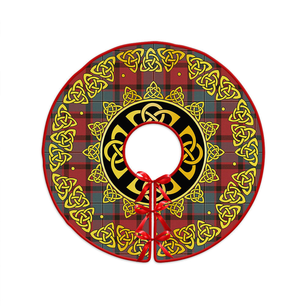 ScotsTee Shop Scottish MacPhail Weathered Clan Crest Tartan Christmas Tree Skirt Golden Celtic Heritage