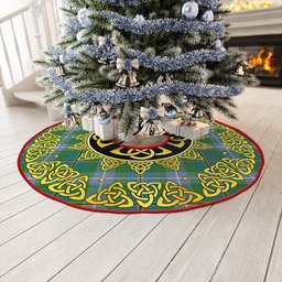 ScotsTee Shop Scottish Porteous Ancient Clan Crest Tartan Christmas Tree Skirt Golden Celtic Heritage