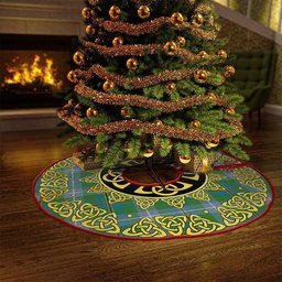 ScotsTee Shop Scottish Porteous Ancient Clan Crest Tartan Christmas Tree Skirt Golden Celtic Heritage