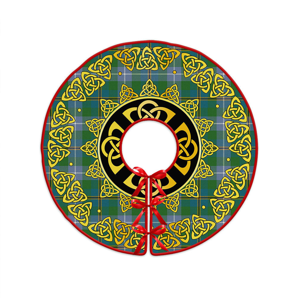 ScotsTee Shop Scottish Porteous Ancient Clan Crest Tartan Christmas Tree Skirt Golden Celtic Heritage