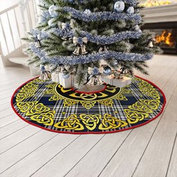 ScotsTee Shop Scottish Napier Modern Clan Crest Tartan Christmas Tree Skirt Golden Celtic Heritage