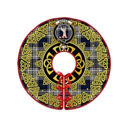 ScotsTee Shop Scottish Napier Modern Clan Crest Tartan Christmas Tree Skirt Golden Celtic Heritage
